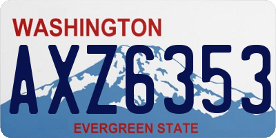 WA license plate AXZ6353
