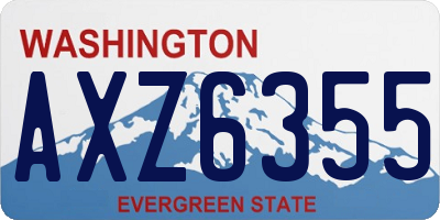 WA license plate AXZ6355