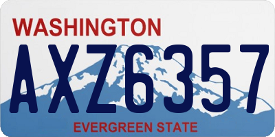 WA license plate AXZ6357