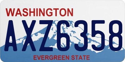 WA license plate AXZ6358