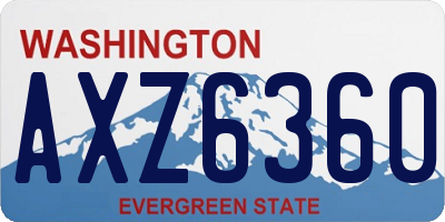 WA license plate AXZ6360