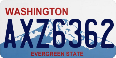 WA license plate AXZ6362