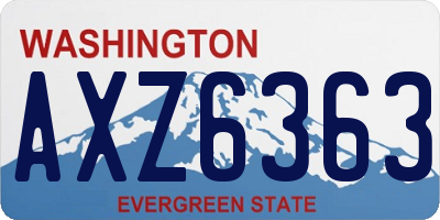 WA license plate AXZ6363