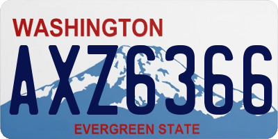 WA license plate AXZ6366