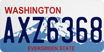 WA license plate AXZ6368