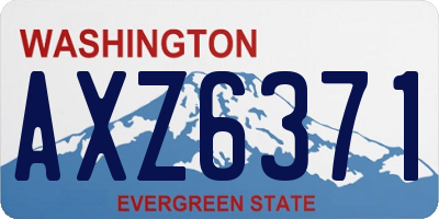 WA license plate AXZ6371