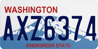 WA license plate AXZ6374