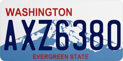 WA license plate AXZ6380