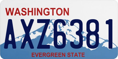 WA license plate AXZ6381