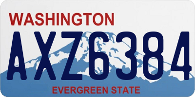 WA license plate AXZ6384