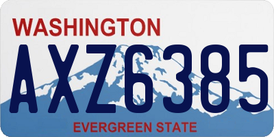 WA license plate AXZ6385