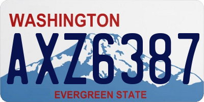 WA license plate AXZ6387
