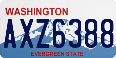 WA license plate AXZ6388
