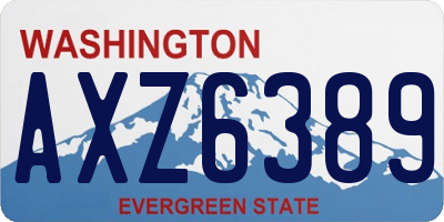 WA license plate AXZ6389