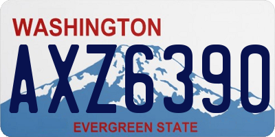 WA license plate AXZ6390