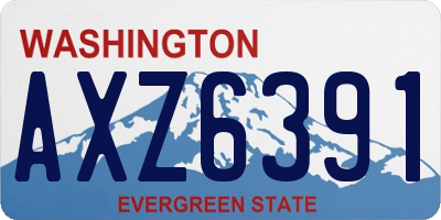 WA license plate AXZ6391