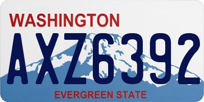 WA license plate AXZ6392