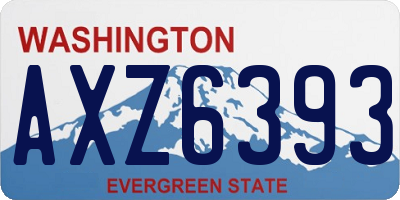 WA license plate AXZ6393