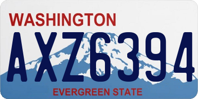 WA license plate AXZ6394