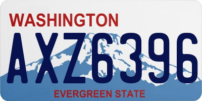 WA license plate AXZ6396