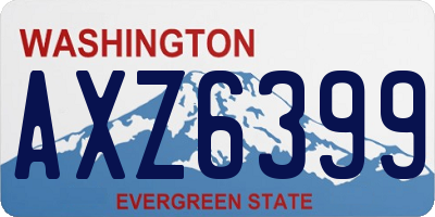 WA license plate AXZ6399