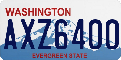 WA license plate AXZ6400