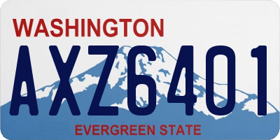 WA license plate AXZ6401