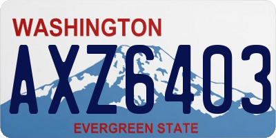 WA license plate AXZ6403
