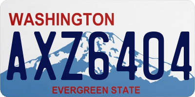 WA license plate AXZ6404