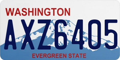 WA license plate AXZ6405