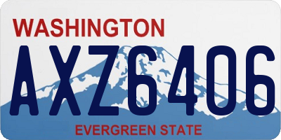 WA license plate AXZ6406