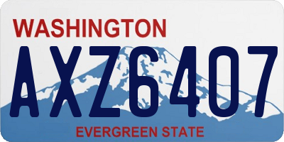 WA license plate AXZ6407