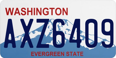 WA license plate AXZ6409