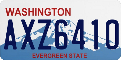 WA license plate AXZ6410