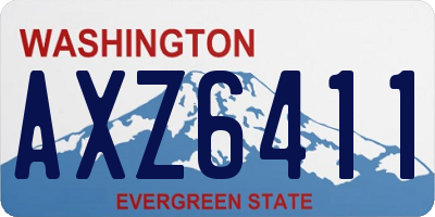 WA license plate AXZ6411