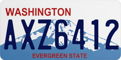 WA license plate AXZ6412