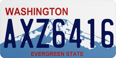 WA license plate AXZ6416