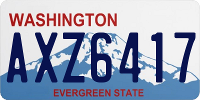 WA license plate AXZ6417