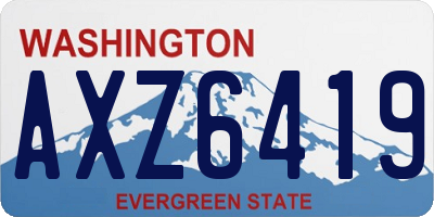 WA license plate AXZ6419