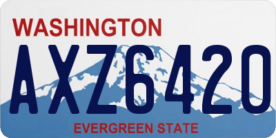 WA license plate AXZ6420