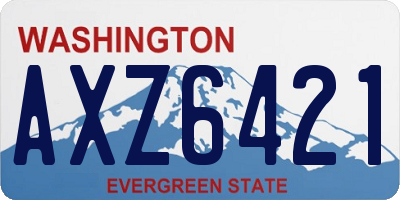 WA license plate AXZ6421