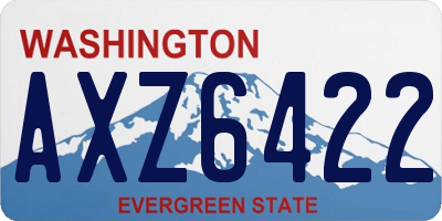 WA license plate AXZ6422
