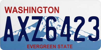 WA license plate AXZ6423