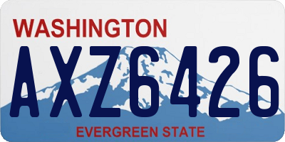 WA license plate AXZ6426