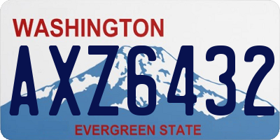 WA license plate AXZ6432
