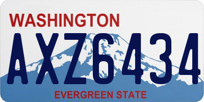 WA license plate AXZ6434