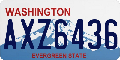 WA license plate AXZ6436
