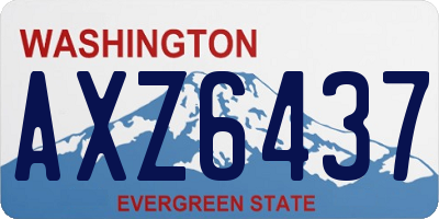 WA license plate AXZ6437