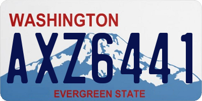 WA license plate AXZ6441