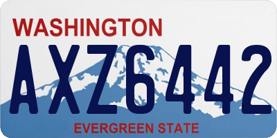 WA license plate AXZ6442